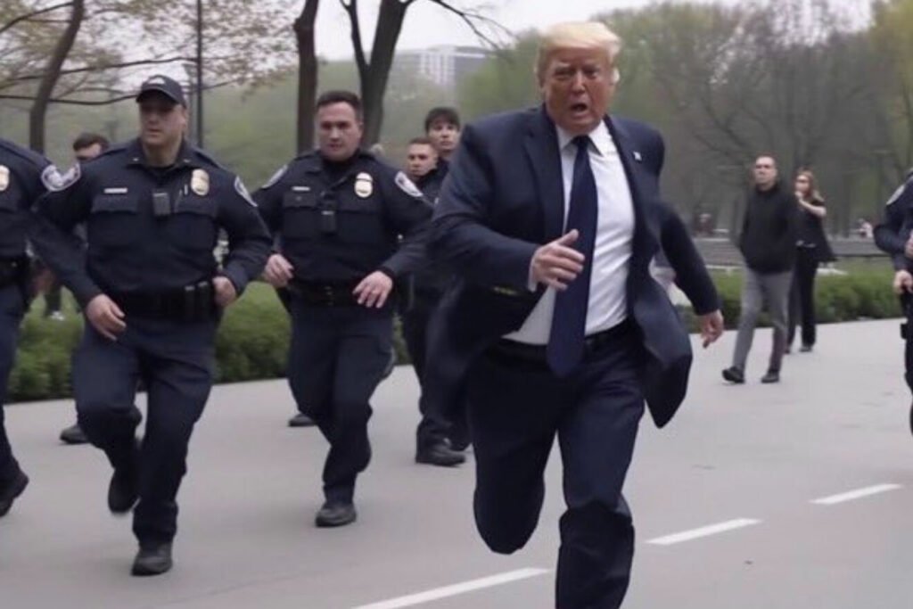تصویر غیرواقعی ساخته‌شده با هوش مصنوعی از دستگیری دونالد ترامپ